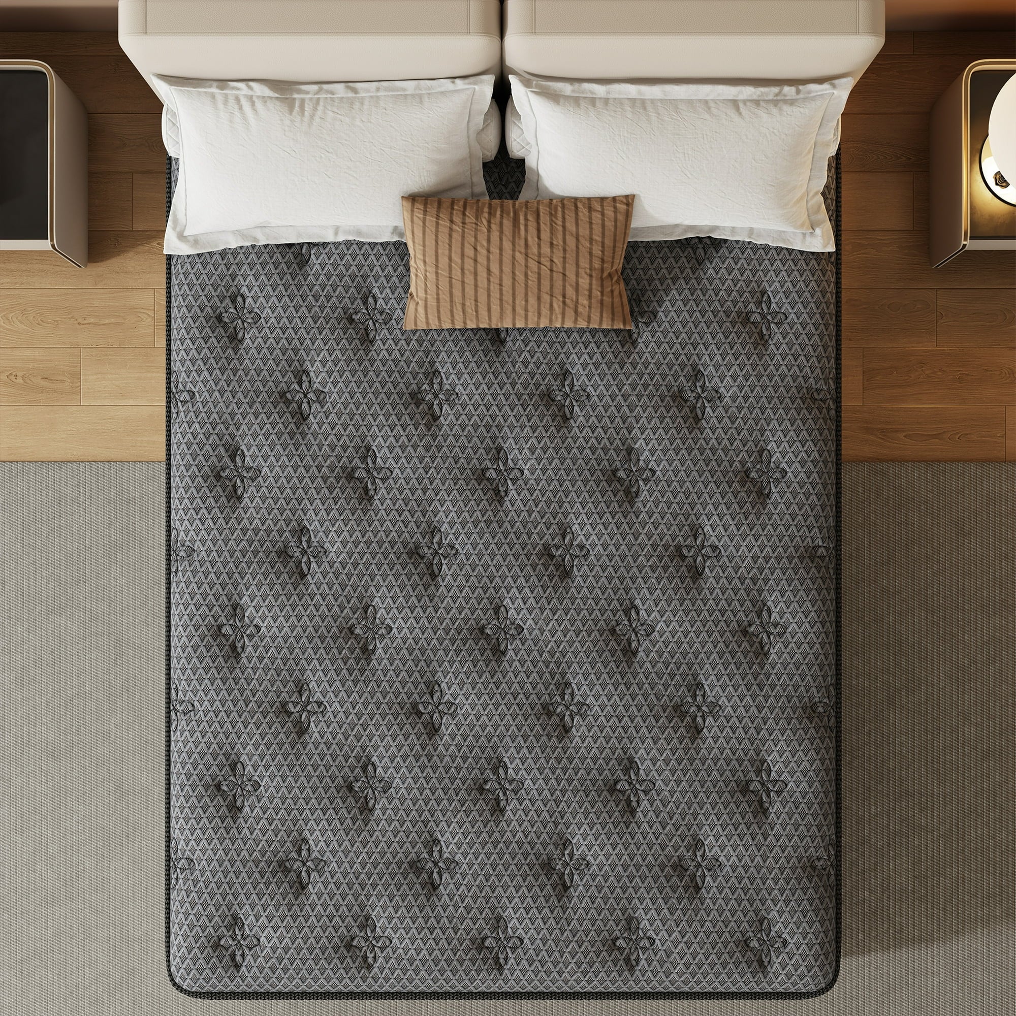 HIKOS 10 inch King Mattress in a Box, Cooling Gel Memory Foam Hybrid Mattress with Individually Wrapped Pocket Coils, Medium Firm King Size Mattress, Pressure Relief for Adult